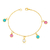 PUL9819 - PULSEIRA TIFFANY COLORIDA - FOLHEADO A OURO