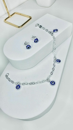 Conjunto Brinco + Pulseira Olho Grego - comprar online