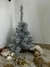 Arbol de navidad Blanco y Plateado 60cm de alto con base de madera