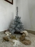 Arbol de navidad Blanco y Plateado 60cm de alto con base de madera - comprar online