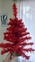 Arbol de navidad Rojo 60cm de alto con base de madera - Fresa Exclusivo