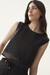 TOP ORGANZA CON BORDADO PORTOFINO NEGRO - comprar online