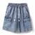 Shorts jeans largas de cintura elástica - comprar online