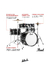 Pearl Roadshow Jr. Series 5 cuerpos, 4 fierros, Hi-Hat, Crash, Banqueta - La Tienda