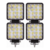 4 Unidades Farol Auxiliar 48w-16 Leds Quadrado Caminhão