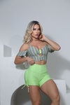 Conjunto Top Short Feminino Sem Manga Estampado DLuxo MD62