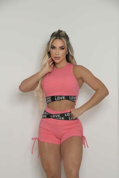 Conjunto Top Short Feminino Sem Manga Goiaba DLuxo MD44 - loja online