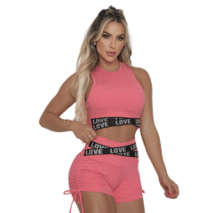 Conjunto Top Short Feminino Sem Manga Goiaba DLuxo MD44