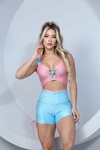 Conjunto Top Short Feminino Sem Manga Bicolor DLuxo MD83 - comprar online