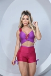 Conjunto Top Short Feminino Sem Manga Bicolor DLuxo MD85 - comprar online