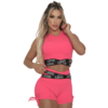 Conjunto Top Short Feminino Sem Manga Pink DLuxo MD43