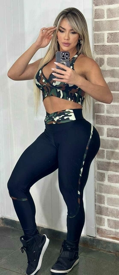 Conjunto Top Legging Feminino Sem Manga Estampado DLuxo MD8 na internet