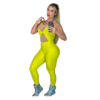 Macacão Fitness Feminino Sem Manga Amarelo DLuxo MD30