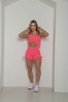 Macaquinho Fitness Feminino Sem Manga Pink DLuxo MD48 - D'LUXO ONLINE