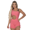 Macaquinho Fitness Feminino Sem Manga Pink DLuxo MD48