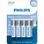 PILHA COMUM - AA (PC C/ 4 UN) - PHILIPS