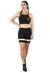 Conjunto Cropped de Alcinha Preto e Short com Detalhe Bege - comprar online