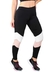 Calça Legging Preta com Detalhes Branco e Bege