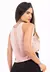 Blusa Tomara que Caia Transparente Rosa com Cropped Preto - comprar online