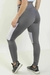 Calça Legging Cinza de Cintura Alta com Detalhes Assimétricos - loja online