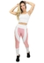 Conjunto Cropped Branco de Alcinha e Calça Leggin Rosa com Detalhes Brancos