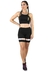 Conjunto Cropped de Alcinha Preto e Short com Detalhe Bege