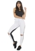 Conjunto Calça Legging Preto e Branco com Rasgo no Joelho e Cropped Preto