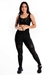 Conjunto Cropped com Detalhes no Busto e Calça Legging Com 3 Telas Listradas