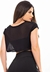 Cropped Feminino Preto Transparente Blusa Curta Estilo Tule - Louize