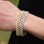 Pulsera Cubana Slim Con Diamantes Simil Oro - Michy