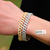 Pulsera Cubana Slim Con Diamantes Simil Oro - comprar online