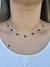 Colar choker gotas zircônia ônix 7m.m pend