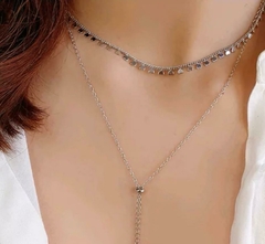 Choker corrente com mini corações