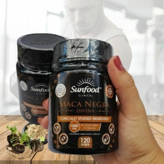 Suplemento Maca Negra Divina 1000mg Sunfood 60 cápsulas - comprar online