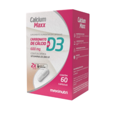 Suplemento Carbonato de Cálcio + D3 600mg Maxinutri - HarmoVital Suplementos