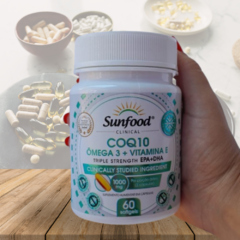 Suplemento Coenzima Q10 + Ômega 3 + Vitamina E 1000mg Sunfood na internet