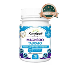 Magnésio Taurato 800mg. Sunfood - 60 cápsulas - loja online