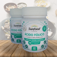 Suplemento Ácido Fólico + Vitamina B12 500mg Sunfood