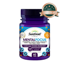 Suplemento Mental Focus 1230mg Sunfood 60 cáps - loja online