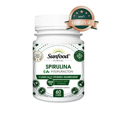 Spirulina 1800mg. Sunfood - 60 cápsulas - HarmoVital Suplementos