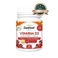 Vitamina D3 10000ul Sunfood - 60 cápsulas - loja online