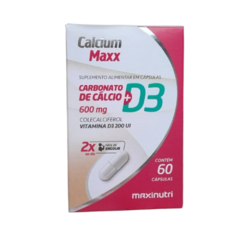 Suplemento Carbonato de Cálcio + D3 600mg Maxinutri