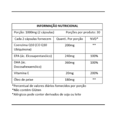 Suplemento Coenzima Q10 + Ômega 3 + Vitamina E 1000mg Sunfood - HarmoVital Suplementos