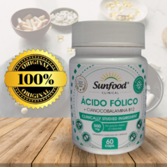 Suplemento Ácido Fólico + Vitamina B12 500mg Sunfood - comprar online