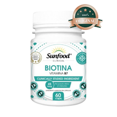 Biotina Vitamina B7 45mcg Sunfood 60 cápsulas - loja online