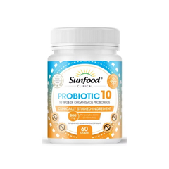 Suplemento Probiotic 10 800mg. Sunfood 60 cápsulas