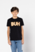 T SHIRT SLIM KIDS MASH PRETO