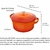 Caçarola Le Cook Premier Laranja 20cm 2,6l C/ Pegadores Silicone