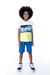 conjunto camiseta algodão shorts estampado Oliver azul - Koltrim Kids