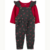 jardineira floral body vermelho natal festa bebê carters